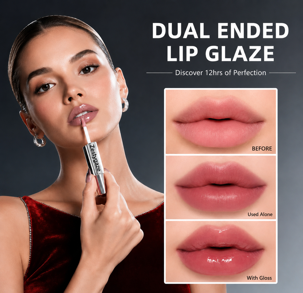 Perfect Twin Lip — Dual-Ended Liquid Lipstick with Velvet Matte Color and Glossy Shine
