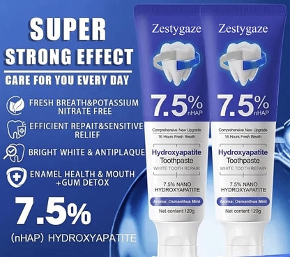 Zestygaze™ 7.5% Hydroxyapatite Toothpaste – Enamel Repair & Whitening