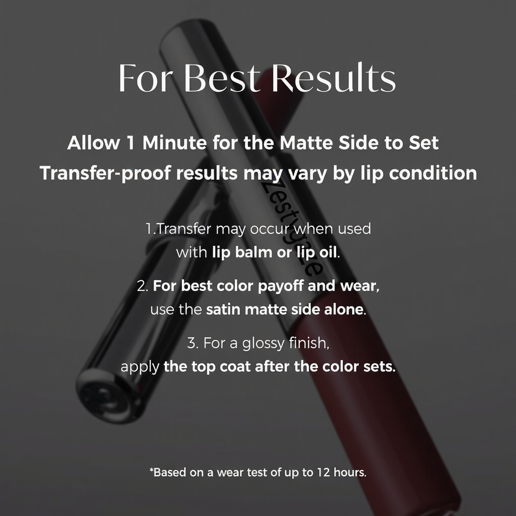 Perfect Twin Lip — Dual-Ended Liquid Lipstick with Velvet Matte Color and Glossy Shine
