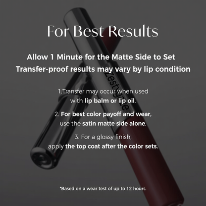 Perfect Twin Lip — Dual-Ended Liquid Lipstick with Velvet Matte Color and Glossy Shine