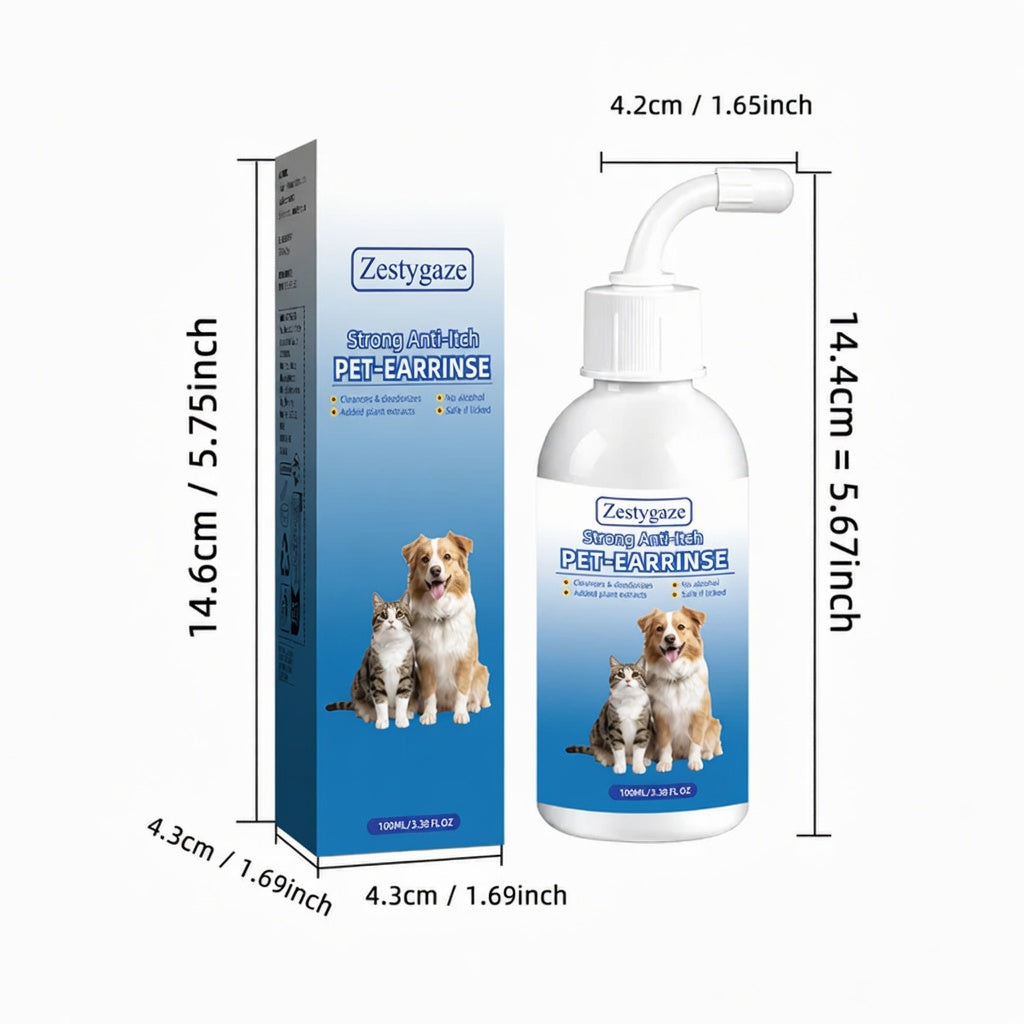 Gentle Pet Ear Wash | Odor-Free Cleaning for Dogs & Cats